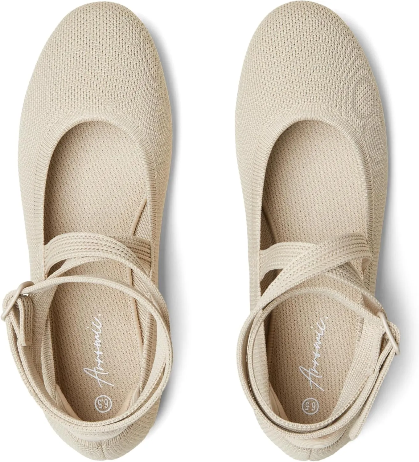 Arromic Flats for Women Round Toe Ballet Flats with Ankle Straps Ballerina Flat Shoes Women Dressy Comfortable for Work Wedding Office Casual