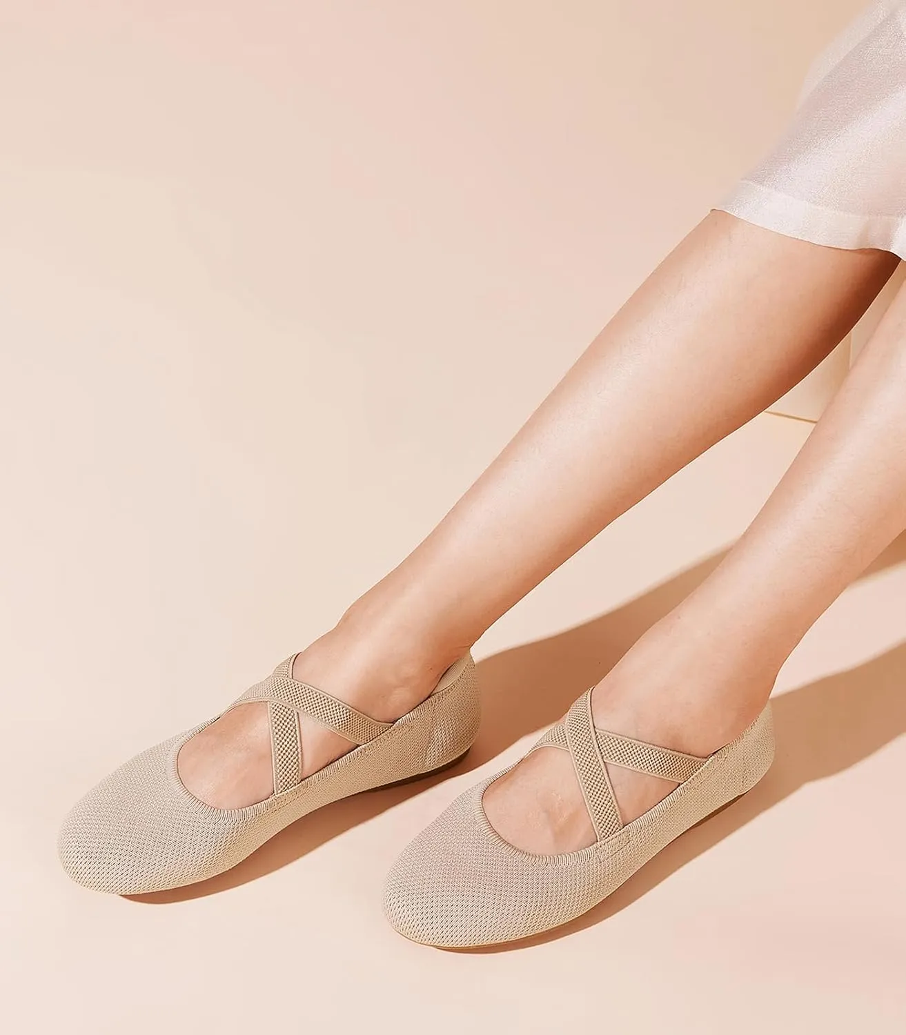 Arromic Flats for Women Round Toe Ballet Flats with Straps Women Ballerina Flat Shoes Dressy Comfortable for Work Wedding Office Casual