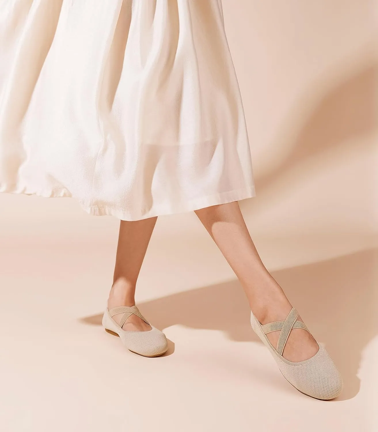 Arromic Flats for Women Round Toe Ballet Flats with Straps Women Ballerina Flat Shoes Dressy Comfortable for Work Wedding Office Casual