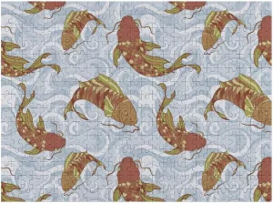 Asian Japanese Fish Jigsaw Puzzles Flat Box Wooden Intellectual Puzzles Game for Idea Gift 500 PCS
