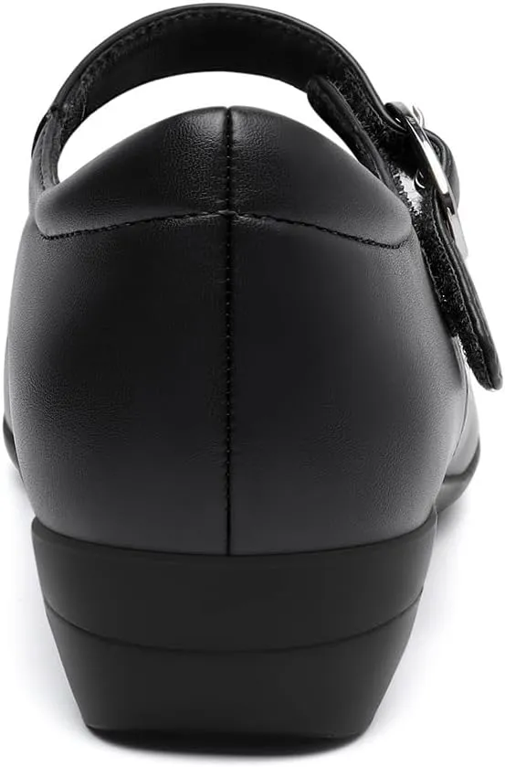 Athlefit Mary Jane Flats for Women Dressy Ballet Flats Shoes Comfortable Round Toe Buckle Work Flat Shoes