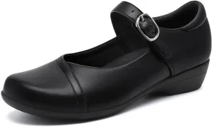 Athlefit Mary Jane Flats for Women Dressy Ballet Flats Shoes Comfortable Round Toe Buckle Work Flat Shoes