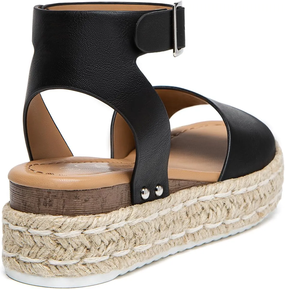 Athlefit Women's Platform Espadrille Wedge Sandals Comfortable Open Toe Buckle Sandals for Summer Casual