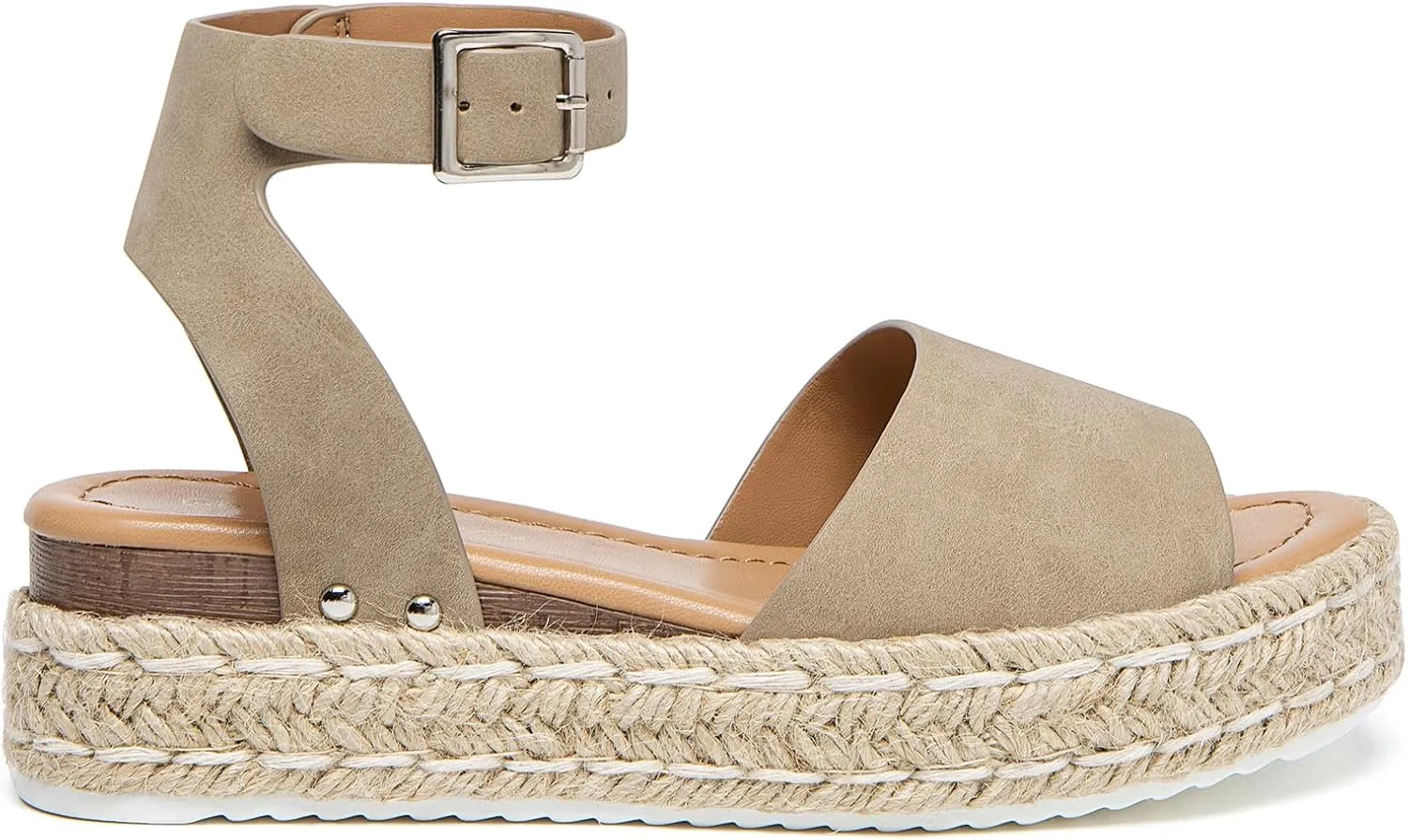 Athlefit Women's Platform Espadrille Wedge Sandals Comfortable Open Toe Buckle Sandals for Summer Casual