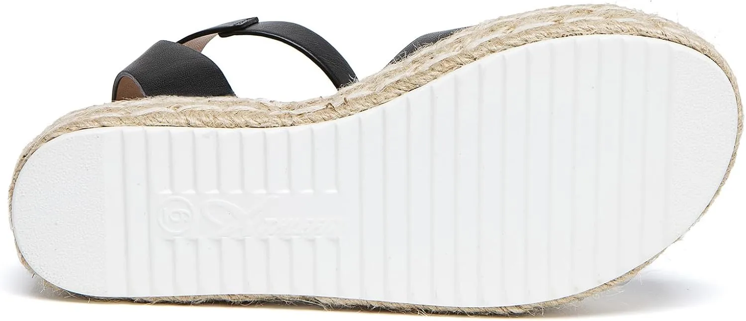 Athlefit Women's Platform Espadrille Wedge Sandals Comfortable Open Toe Buckle Sandals for Summer Casual