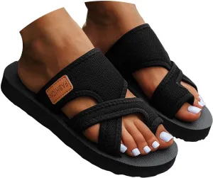 Avylays Orthopedic Sandals for Women, Women's Hollow Mesh Slide Sandals with Arch Support Comfortable Beach Sandals