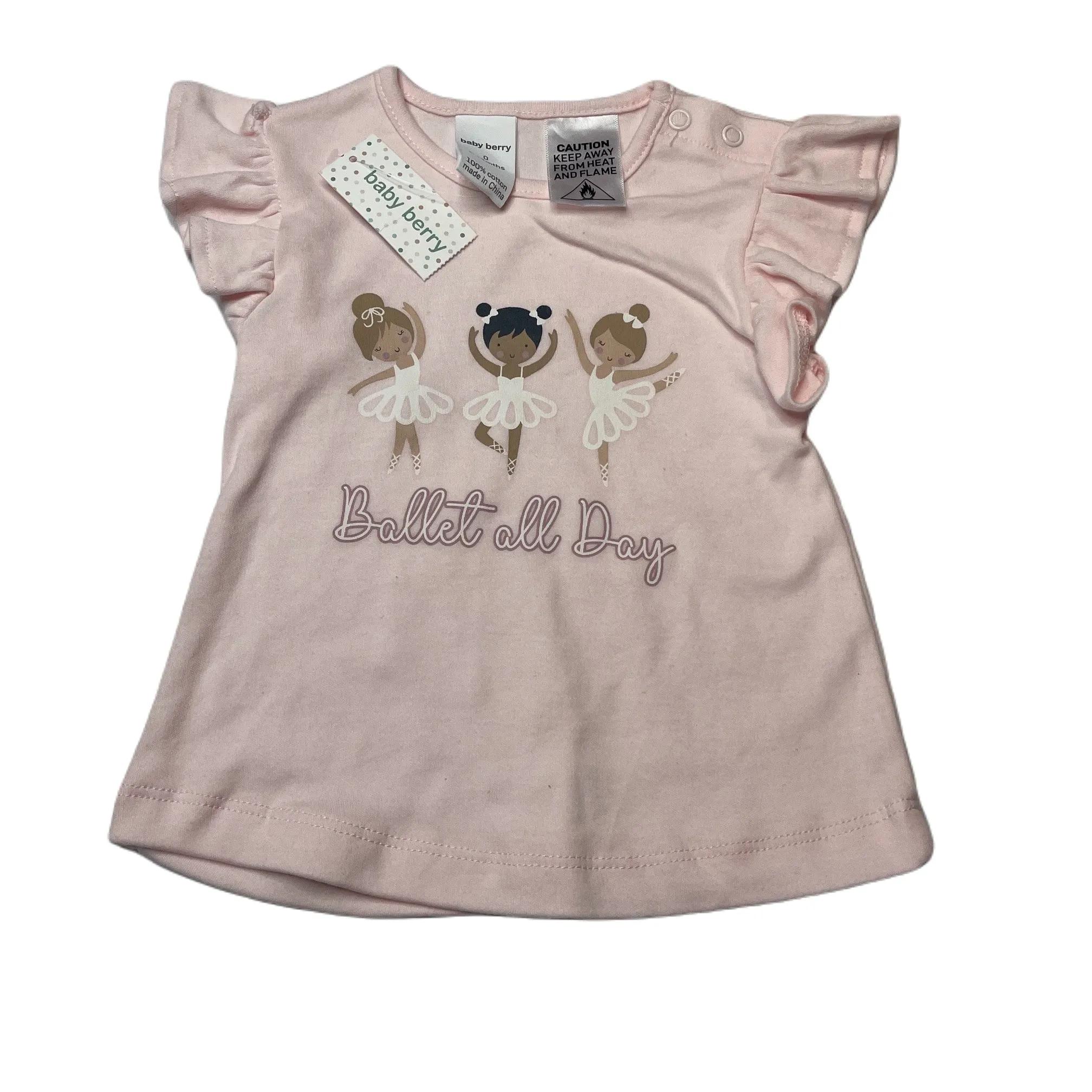 Baby Berry soft cotton t-shirt / top, ballet, size 0, BNWT