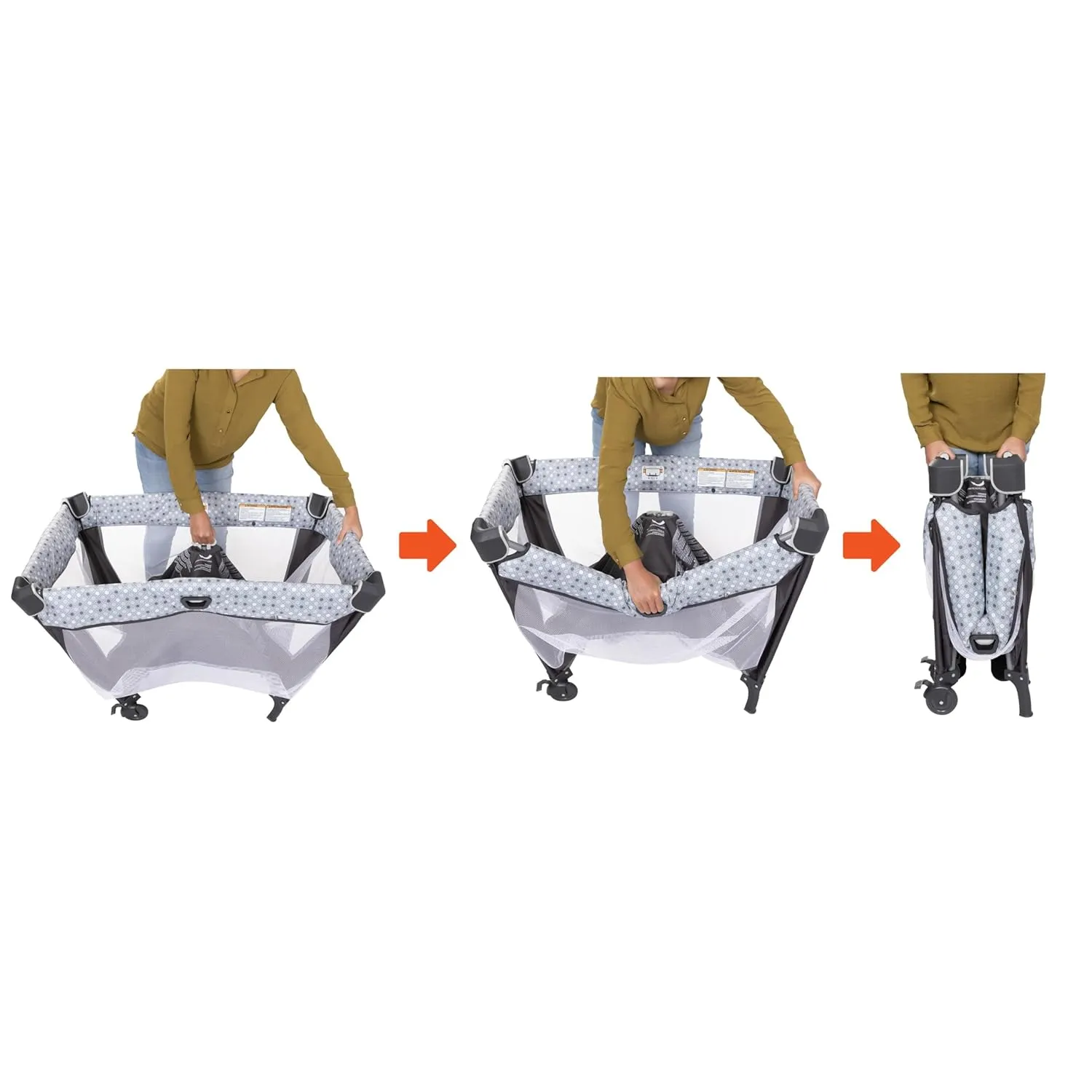 Baby Trend Nursery Den Playard with with Rocking Cradle, Snooze Pod, Flip Over Changer, Daisy Pink