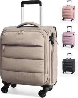 BAGSMART Underseat Carry on Luggage with Wheels, Soft Underseat Travel Luggage with PVC Wet/Dry Pockets, Lightweight Soft Personal Item Suitcase for Short Trip,Came