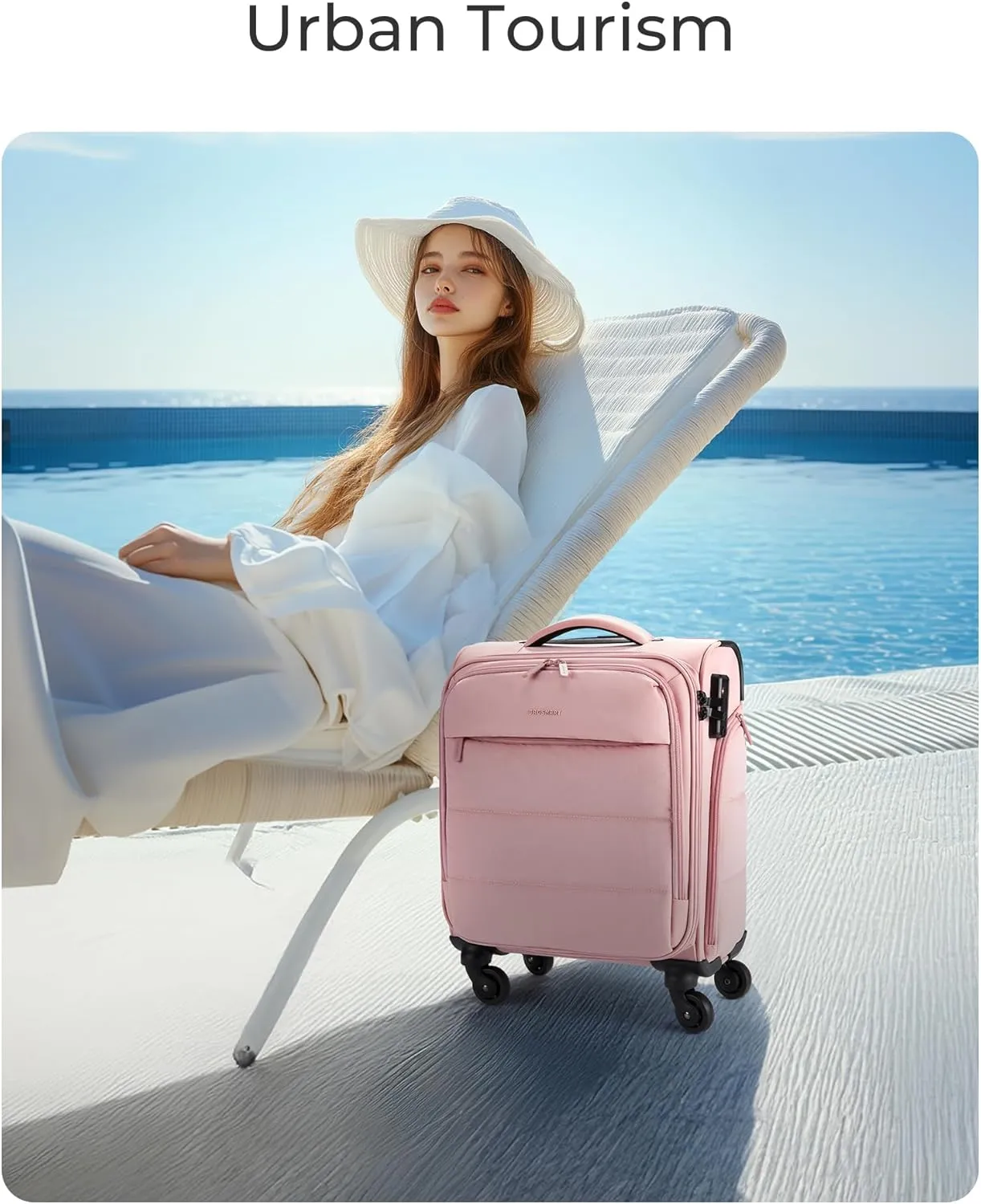 BAGSMART Underseat Carry on Luggage with Wheels, Soft Underseat Travel Luggage with PVC Wet/Dry Pockets, Lightweight Soft Personal Item Suitcase for Short Trip,Came