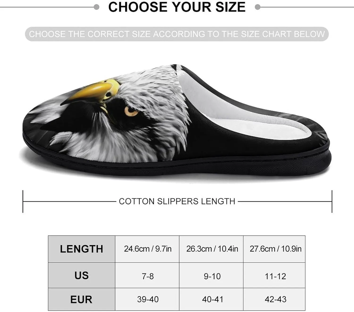 Bald Ea-gles Under Moonlight Women's Cotton House Slippers Soft Memory Foam Home Shoes Indoor Slip On Shoes