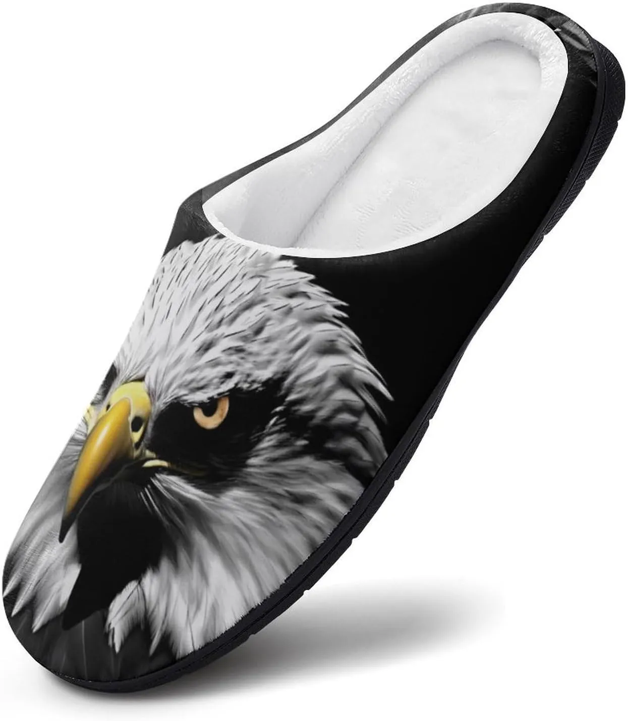 Bald Ea-gles Under Moonlight Women's Cotton House Slippers Soft Memory Foam Home Shoes Indoor Slip On Shoes
