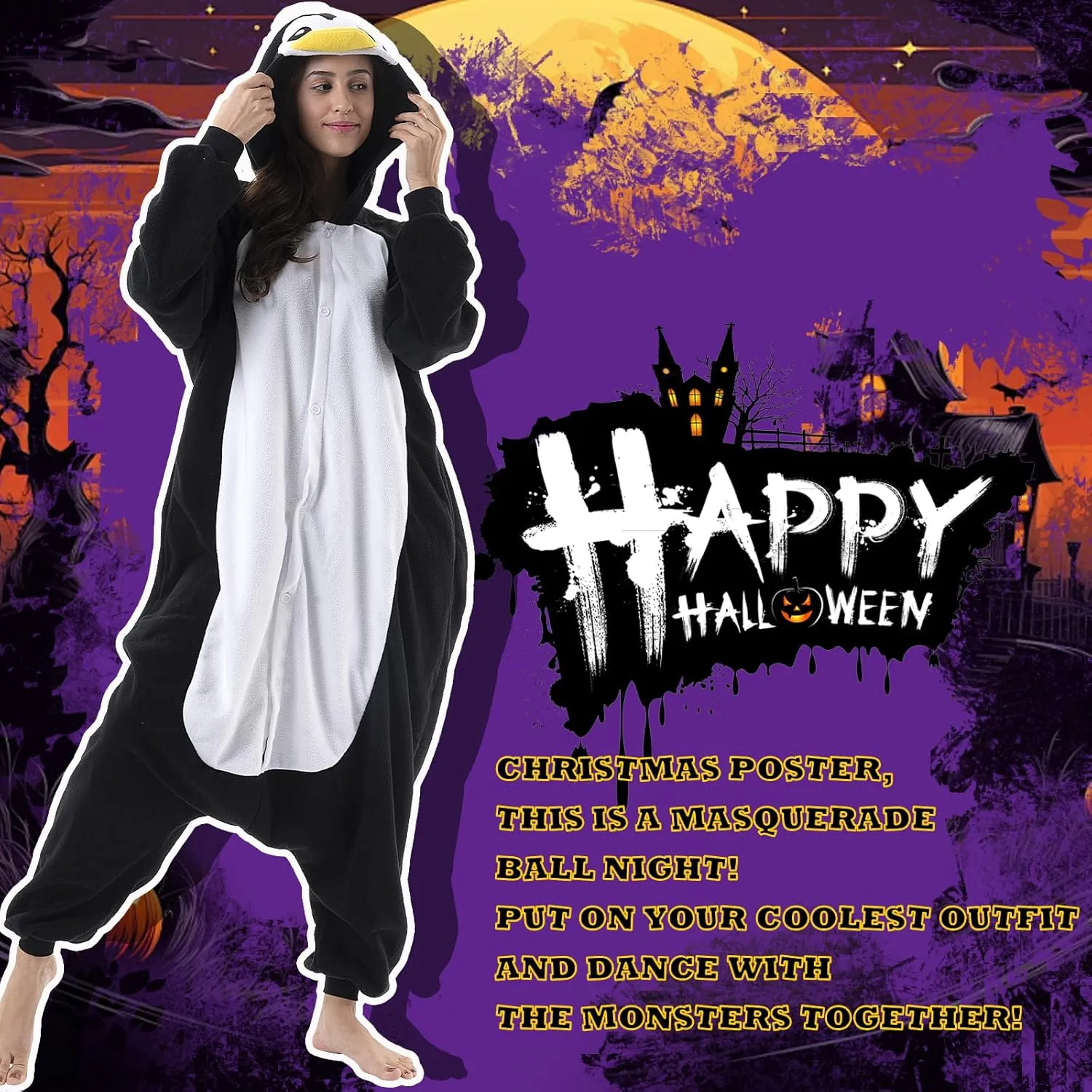 Beauty Shine Unisex Adult Onesie One Piece Pajamas Cosplay Cartoon Costume Halloween Christmas Sleepwear Jumpsuit Homewear