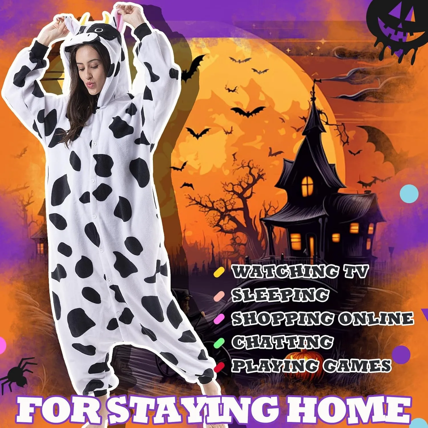 Beauty Shine Unisex Adult Onesie One Piece Pajamas Cosplay Cartoon Costume Halloween Christmas Sleepwear Jumpsuit Homewear