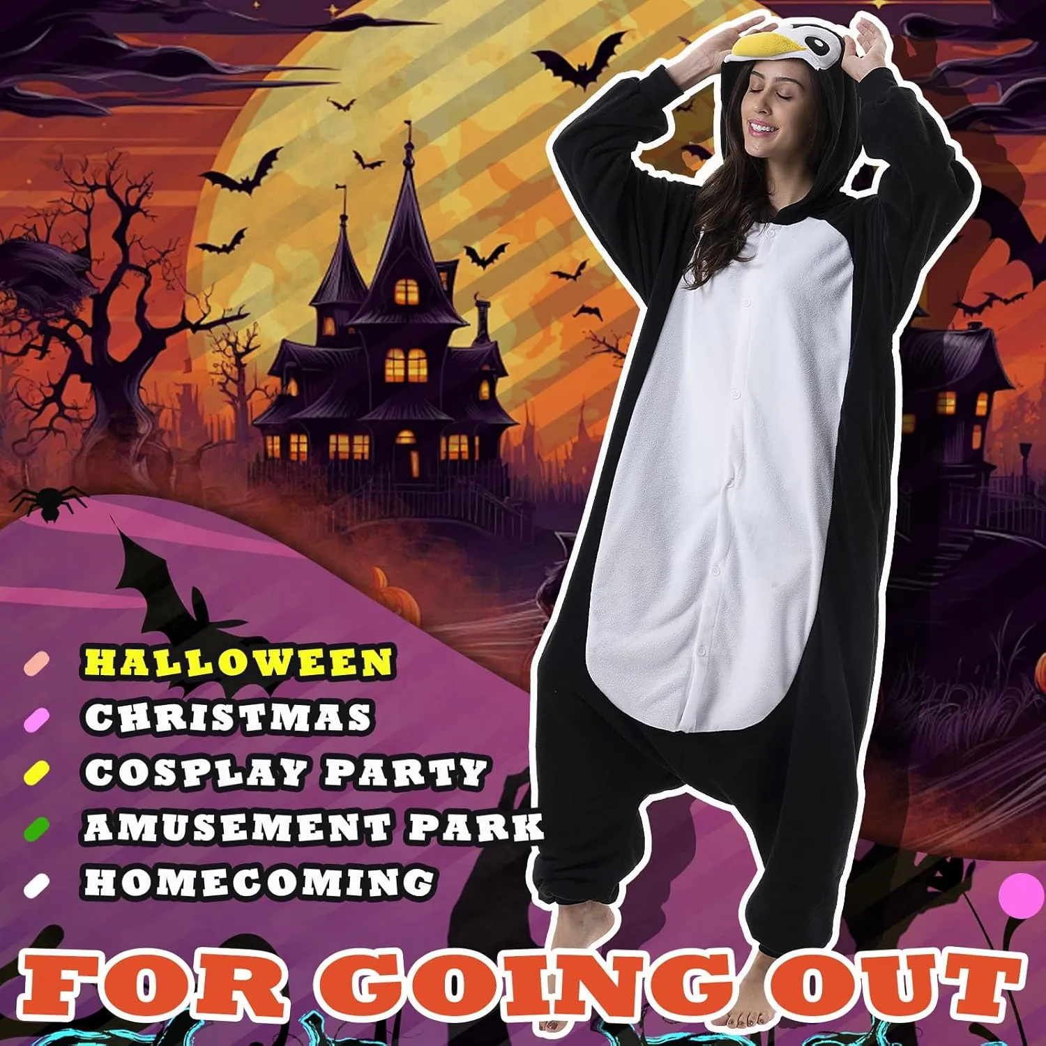 Beauty Shine Unisex Adult Onesie One Piece Pajamas Cosplay Cartoon Costume Halloween Christmas Sleepwear Jumpsuit Homewear
