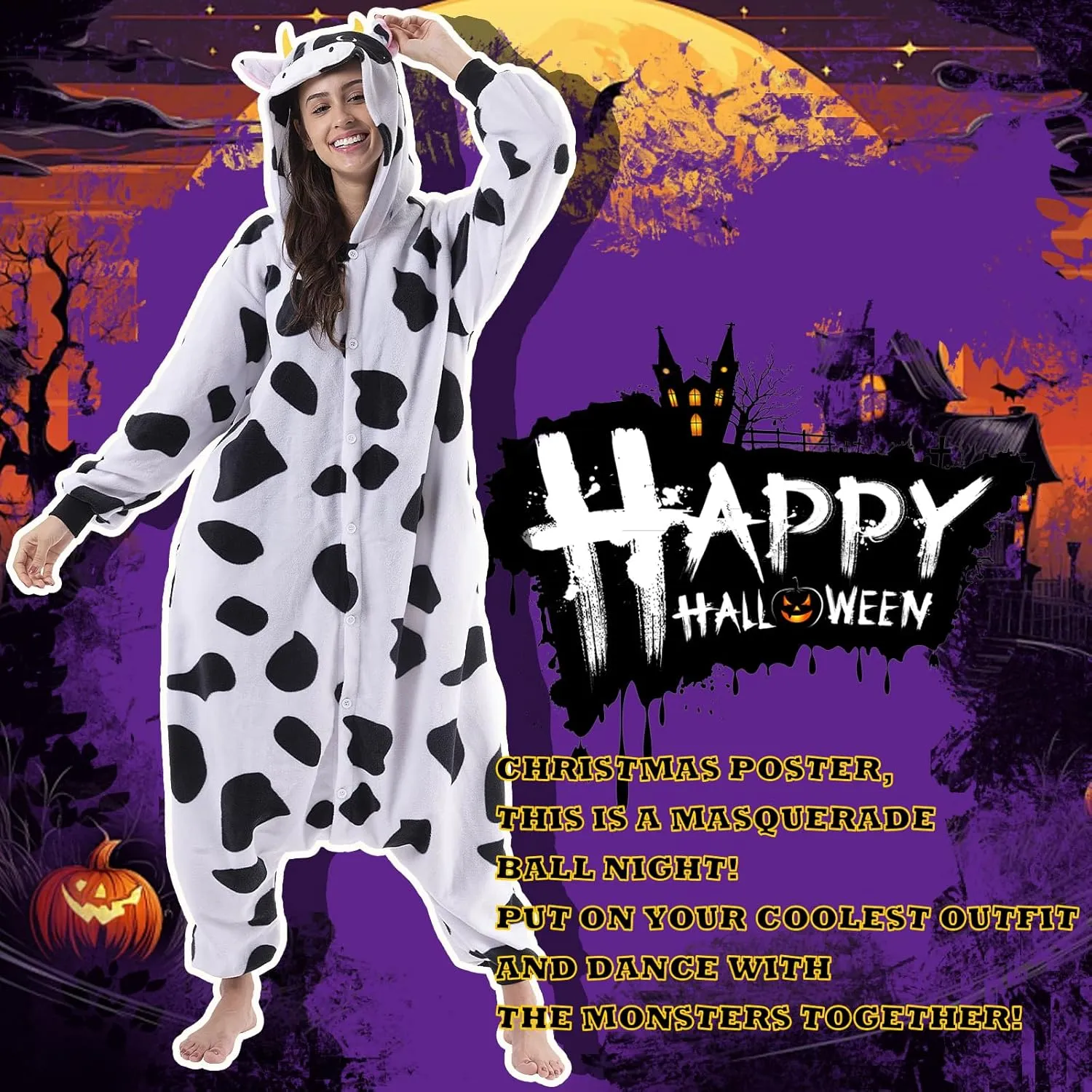 Beauty Shine Unisex Adult Onesie One Piece Pajamas Cosplay Cartoon Costume Halloween Christmas Sleepwear Jumpsuit Homewear
