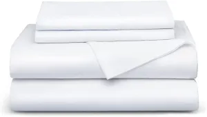 Bedsure King Size Sheet Set, Cooling Sheets King, Rayon Derived from Bamboo, Deep Pocket Up to 16", Breathable & Soft Bed Sheets, Hotel Luxury Silky Bedding Sheets & Pillowcases, White