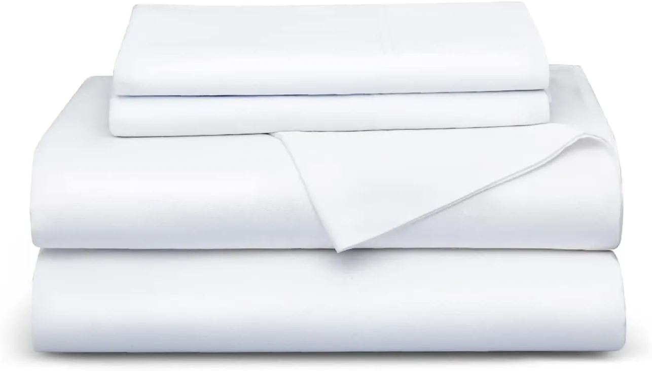 Bedsure King Size Sheet Set, Cooling Sheets King, Rayon Derived from Bamboo, Deep Pocket Up to 16", Breathable & Soft Bed Sheets, Hotel Luxury Silky Bedding Sheets & Pillowcases, White