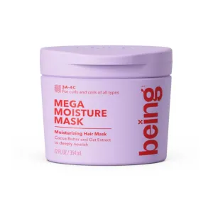 Being Mega Moisture Mask, 12 FL OZ, Curly Hair Treatment with Cocoa Butter and Oat Extract, Sulfate-Free, Paraben-Free