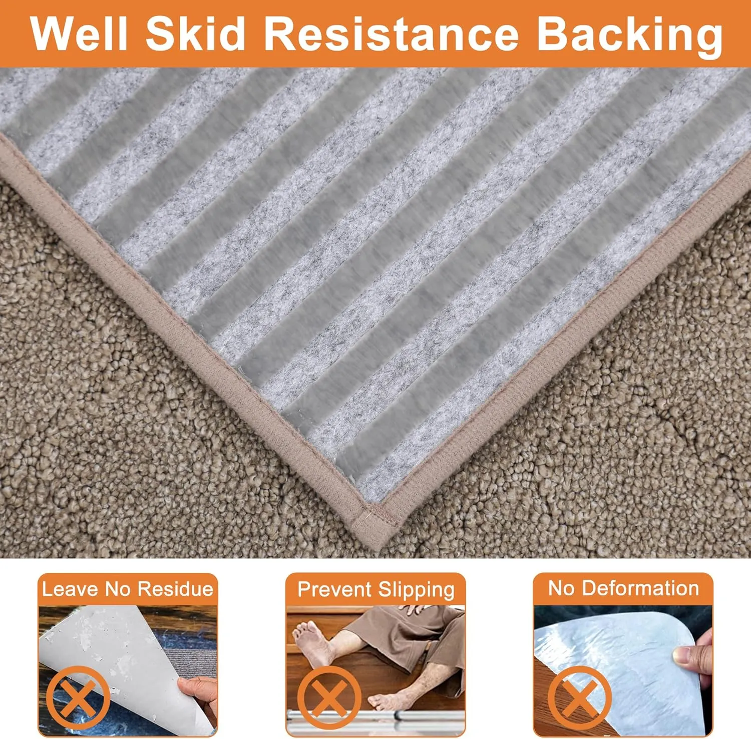 BEQHAUSE Stair Treads Non Slip Stair Runners Step Carpet Mat for Wooden Steps Indoor Machine Washable 28inX9in Edging Polyester Soft Stair Rugs for Kids Elders Pets with TPE Backing(Beige,4pcs)