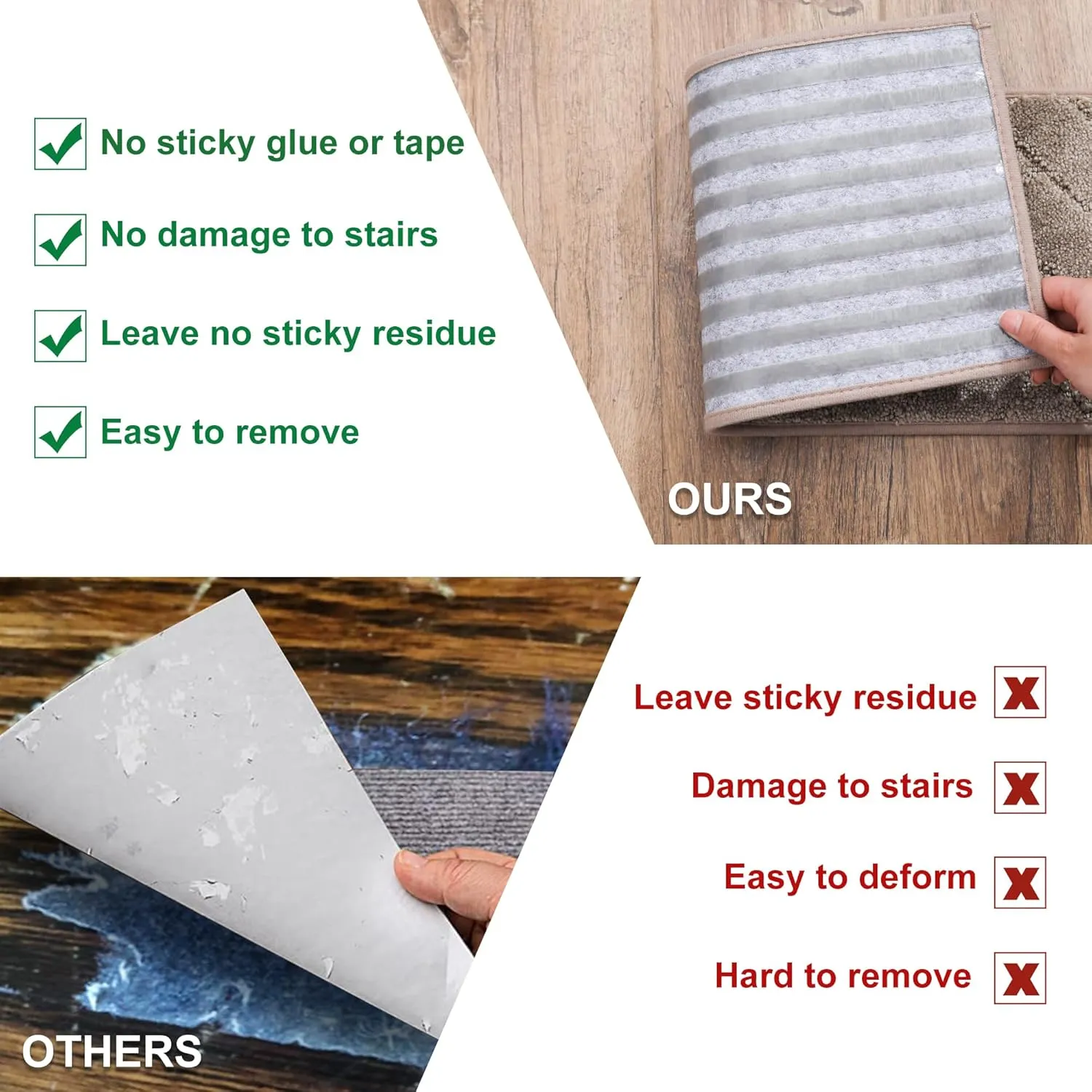 BEQHAUSE Stair Treads Non Slip Stair Runners Step Carpet Mat for Wooden Steps Indoor Machine Washable 28inX9in Edging Polyester Soft Stair Rugs for Kids Elders Pets with TPE Backing(Beige,4pcs)