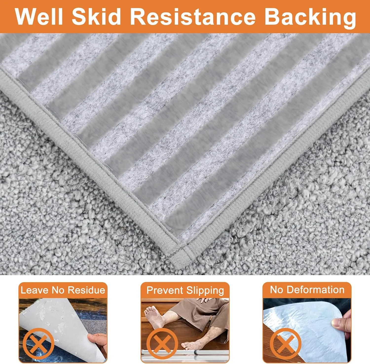 BEQHAUSE Stair Treads Non Slip Stair Runners Step Carpet Mat for Wooden Steps Indoor Machine Washable 28inX9in Edging Polyester Soft Stair Rugs for Kids Elders Pets with TPE Backing(Grey,4pcs)