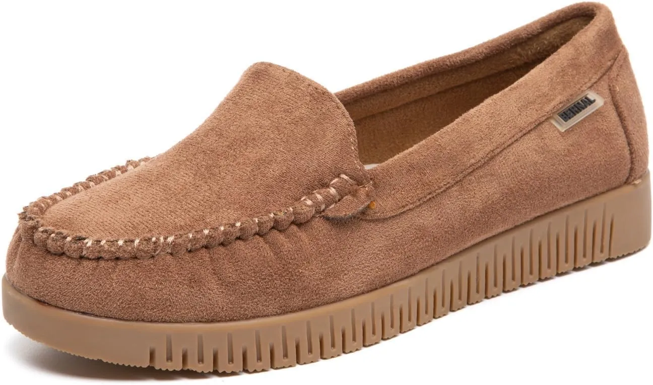 Bernal Loafers for Women Slip On Penny Loafers Hollow Out Breathable Slip On Flat Shoes Work Walking Shoes with Buckle