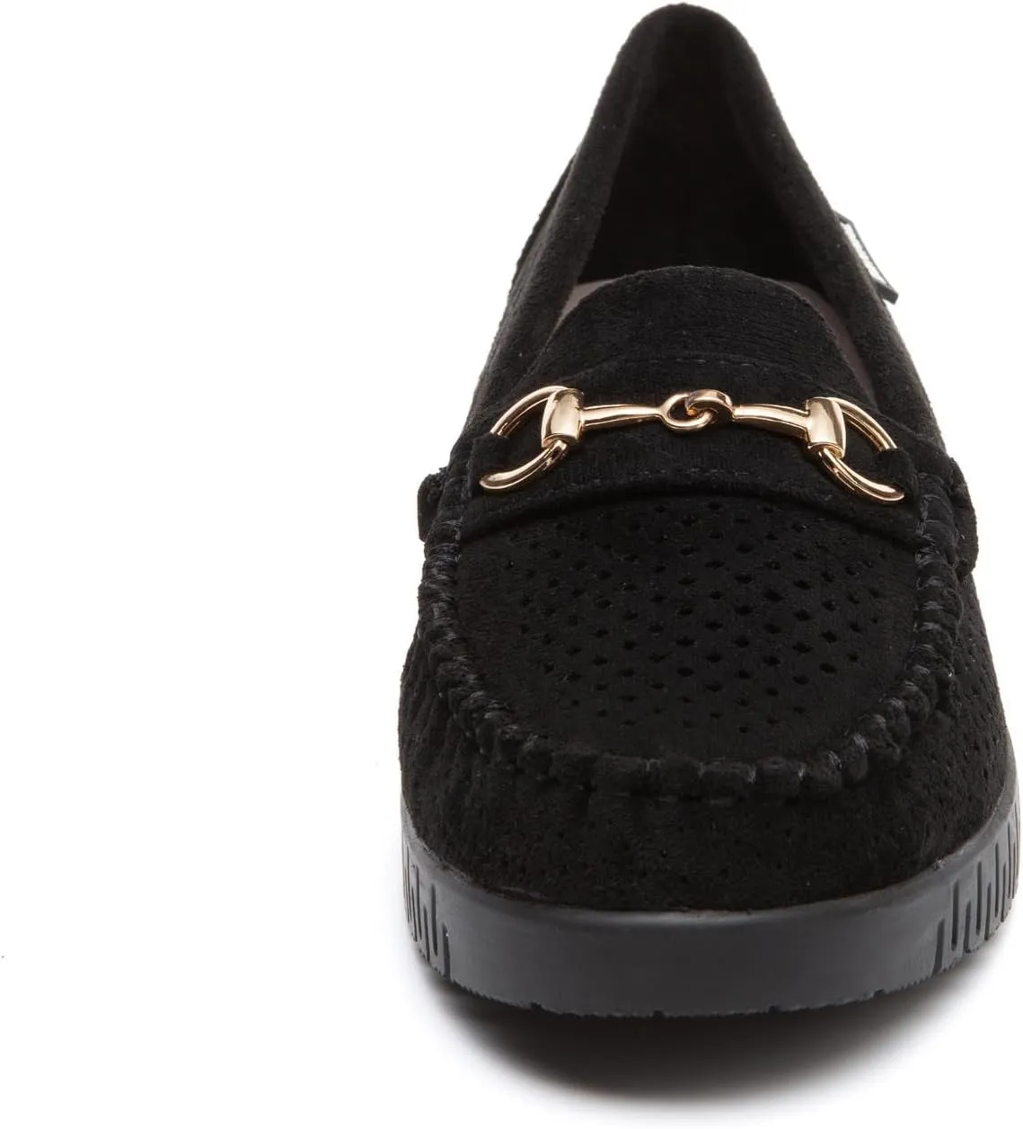 Bernal Loafers for Women Slip On Penny Loafers Hollow Out Breathable Slip On Flat Shoes Work Walking Shoes with Buckle