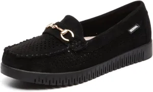 Bernal Loafers for Women Slip On Penny Loafers Hollow Out Breathable Slip On Flat Shoes Work Walking Shoes with Buckle