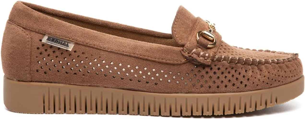 Bernal Loafers for Women Slip On Penny Loafers Hollow Out Breathable Slip On Flat Shoes Work Walking Shoes with Buckle