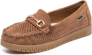 Bernal Loafers for Women Slip On Penny Loafers Hollow Out Breathable Slip On Flat Shoes Work Walking Shoes with Buckle