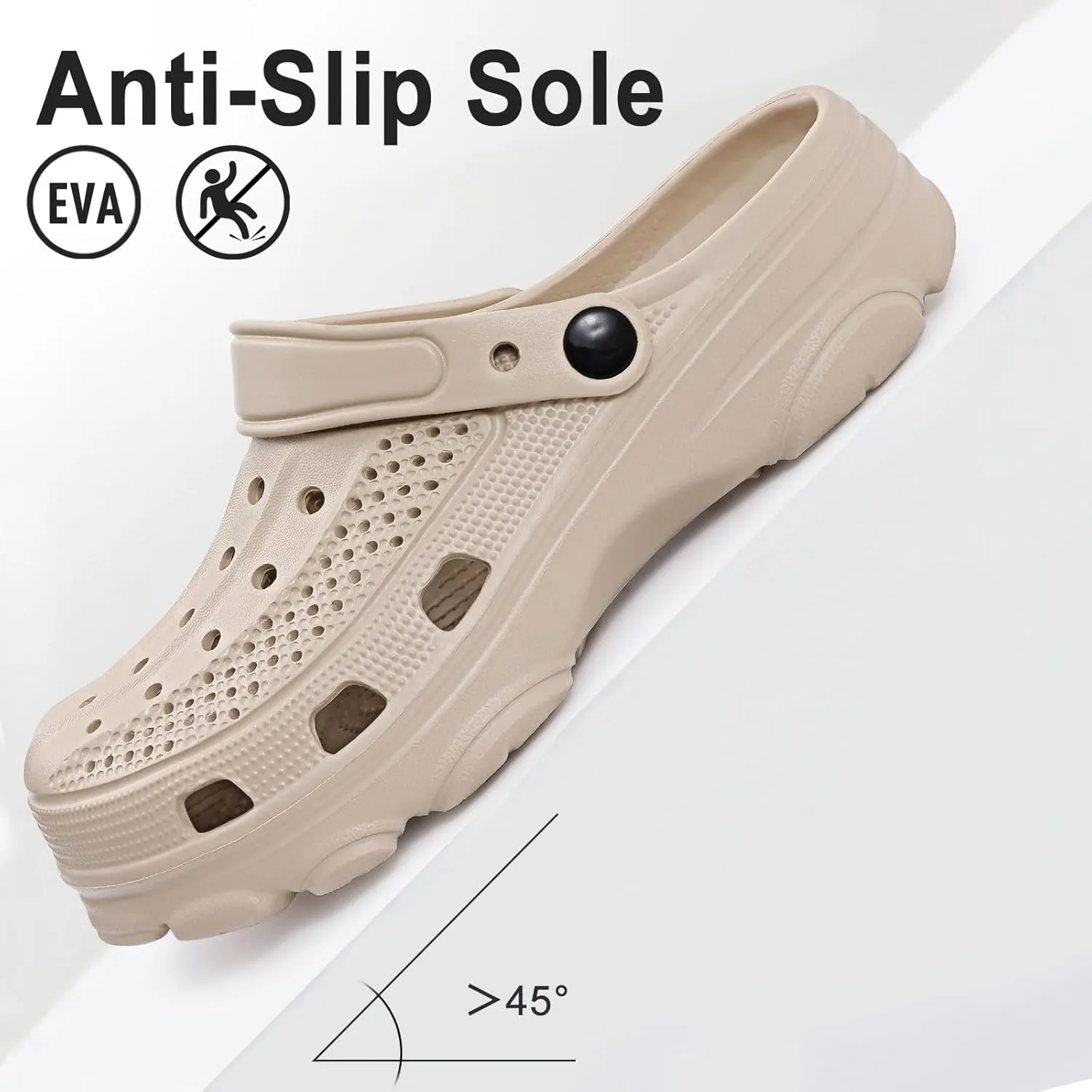 Beslip Womens Mens Garden Clogs Shoes with Arch Support Unisex Comfort Slip-on Sandals
