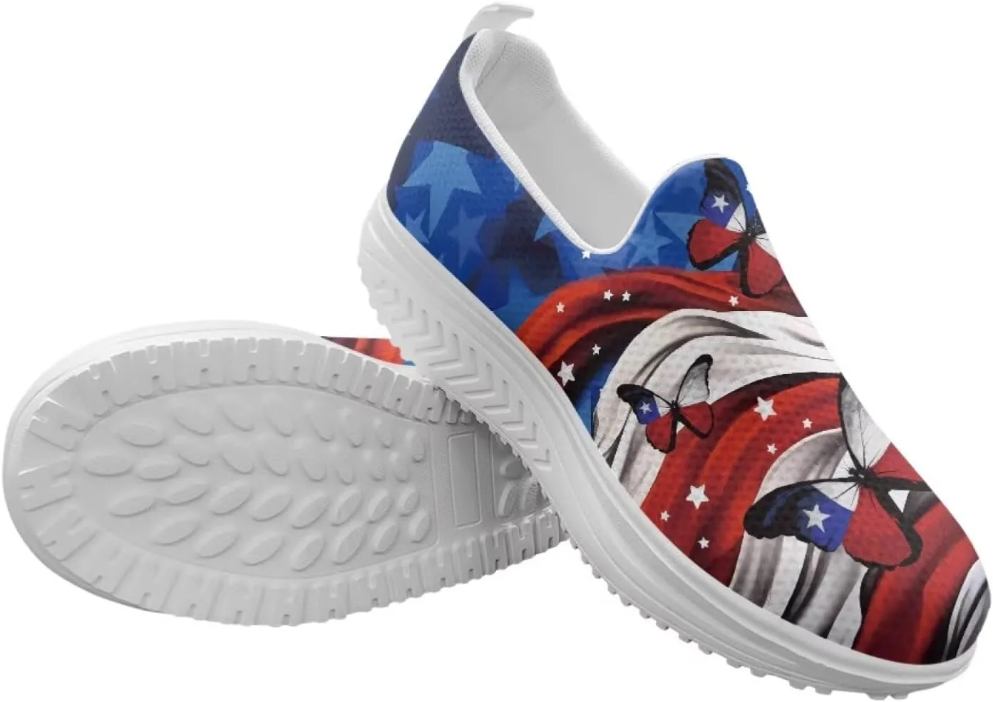 Binienty Women's Slip-On Platform Loafers Breathable Mesh Walking Sneakers Rocking Bottom Footwear