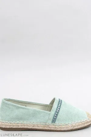 Black Eco-Suede Espadrilles with Crystal Detail and Natural Jute Braided Sole