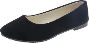 Black Flats for Women Dressy Pointed Toe Ballet Flats Comfortable Classic Flat Shoes for Women Faux Suede Walking Flats Shoes
