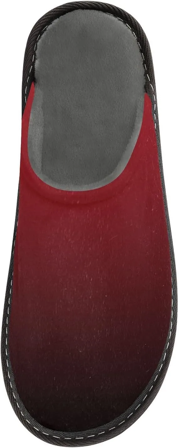 Black Red House Slippers for Women Men Non-Slip Slip On Slippers