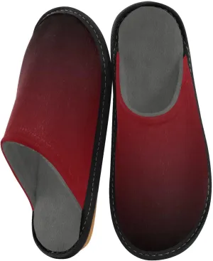 Black Red House Slippers for Women Men Non-Slip Slip On Slippers