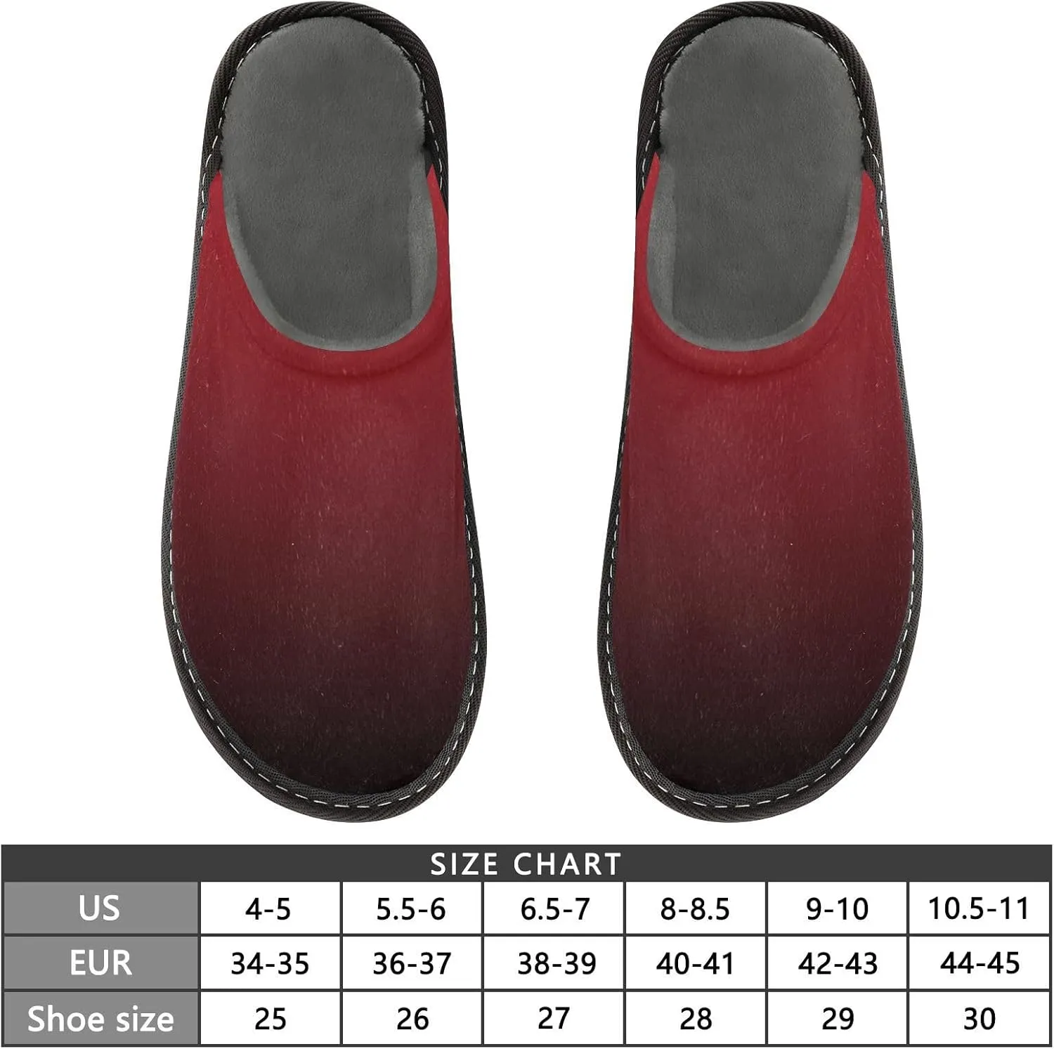 Black Red House Slippers for Women Men Non-Slip Slip On Slippers