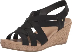 Black Shockproof Toe Time running out Wedge Open Everlasting Slingback Dr. Scholl's Sandal Espadrille Smooth