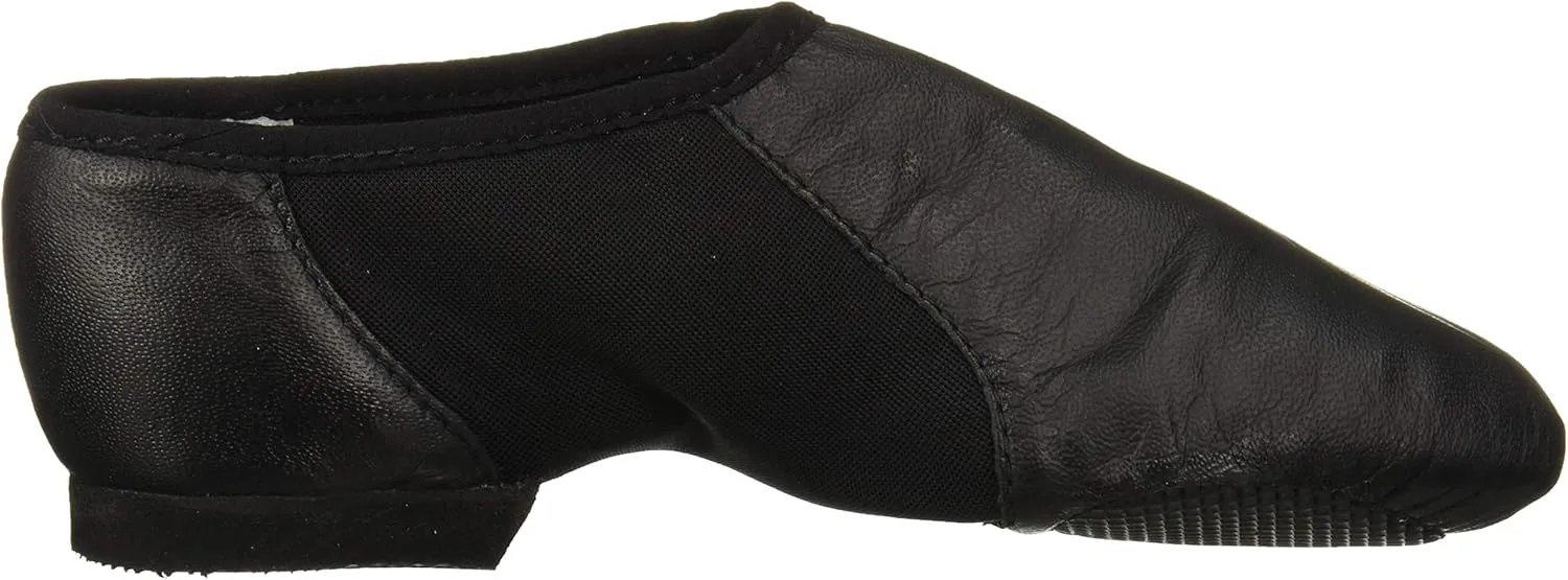 Bloch Girl's Neo-Flex Slip-On Leather Jazz Shoes Dance Shoes, Neoprene Slip-On Split Sole with EVA Forefoot and Heel Pads