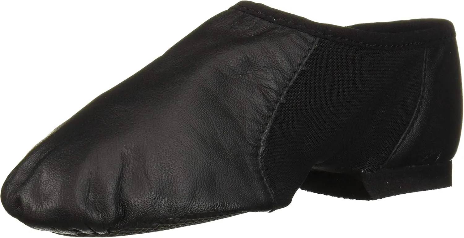 Bloch Girl's Neo-Flex Slip-On Leather Jazz Shoes Dance Shoes, Neoprene Slip-On Split Sole with EVA Forefoot and Heel Pads