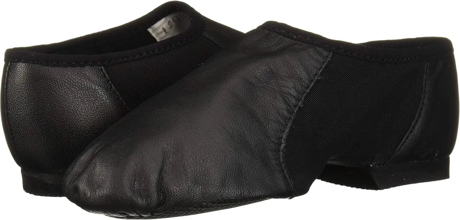 Bloch Girl's Neo-Flex Slip-On Leather Jazz Shoes Dance Shoes, Neoprene Slip-On Split Sole with EVA Forefoot and Heel Pads