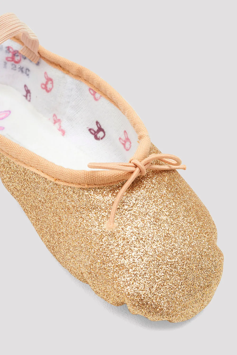 Bloch S0225GG Bunnyhop Full Sole Glitterdust Ballet Shoe - Gold Glitter
