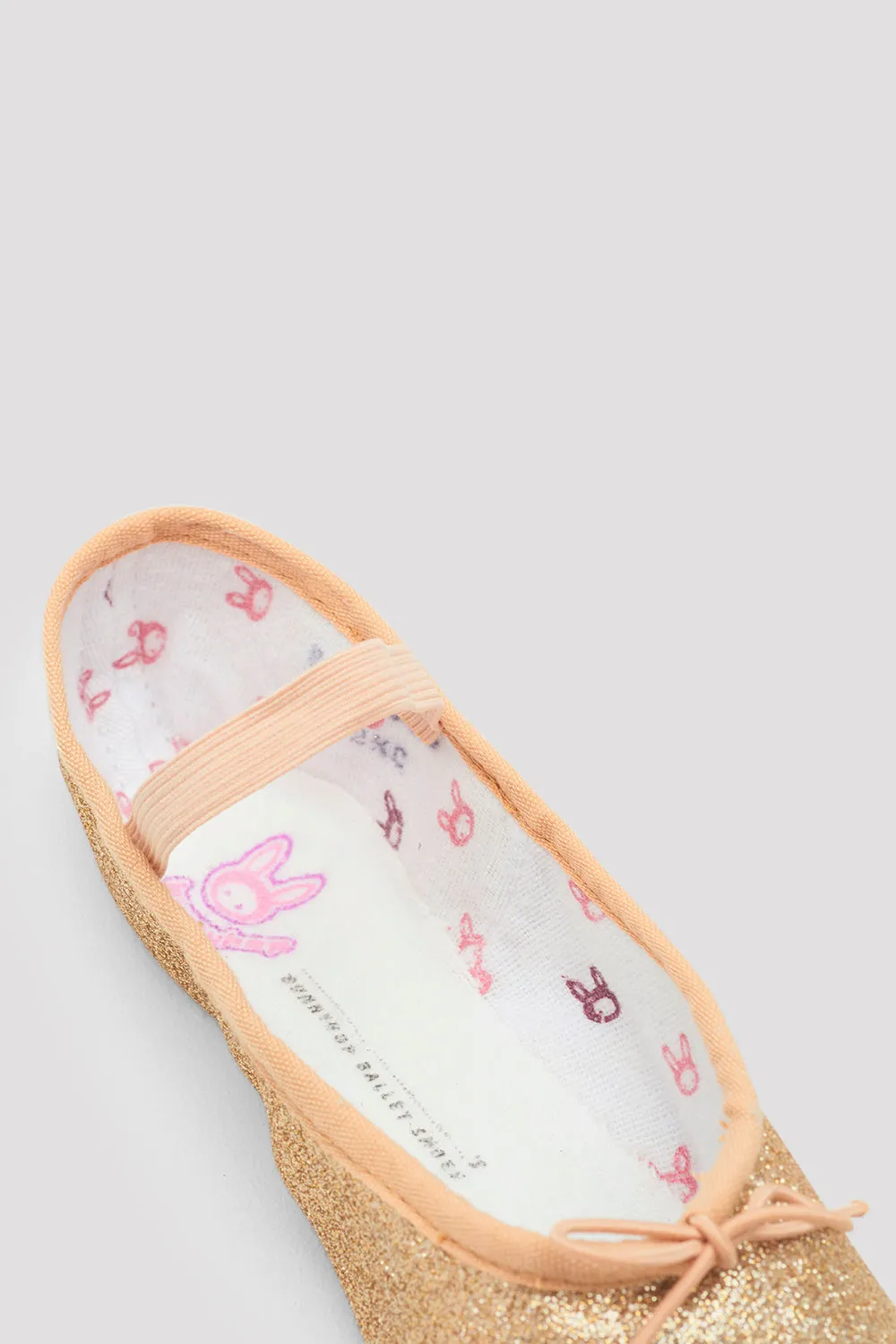 Bloch S0225GG Bunnyhop Full Sole Glitterdust Ballet Shoe - Gold Glitter
