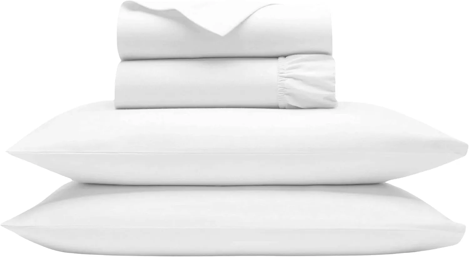 Bluemoon Homes King Size Egyptian Cotton Sheets,1000 Thread Count, 4Pc King Size Sheets Set, Smooth Sateen Weave King Sheets, 18" Deep Pocket, Ultra Luxury Sheet, King Sheet Set - White Sheets