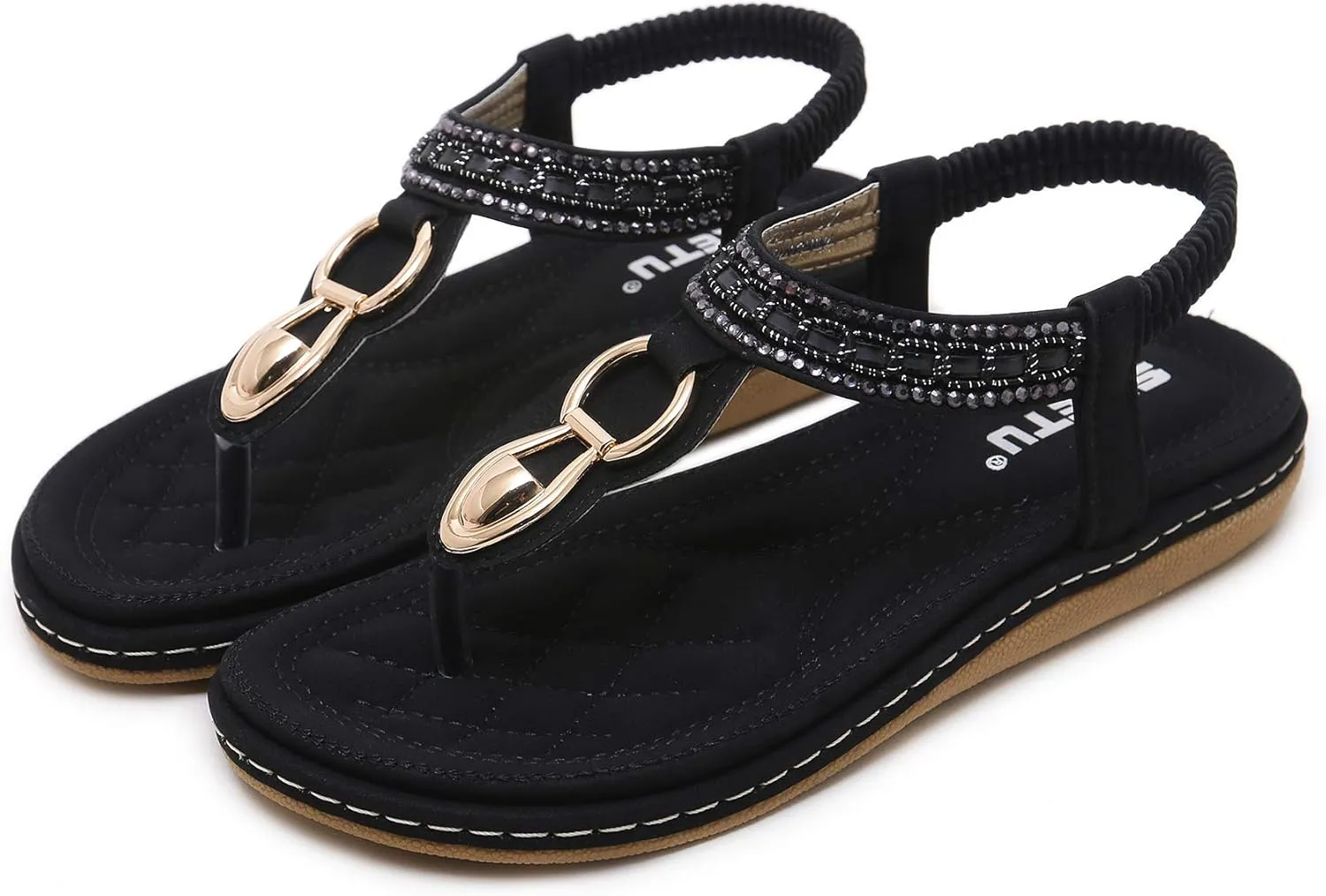 Bohemian Glitter Summer Flat Sandals Prime Thongs Flip Flop Shoes