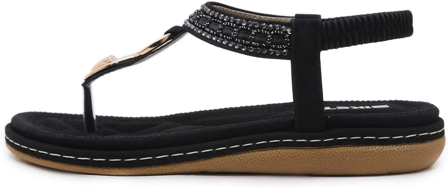 Bohemian Glitter Summer Flat Sandals Prime Thongs Flip Flop Shoes