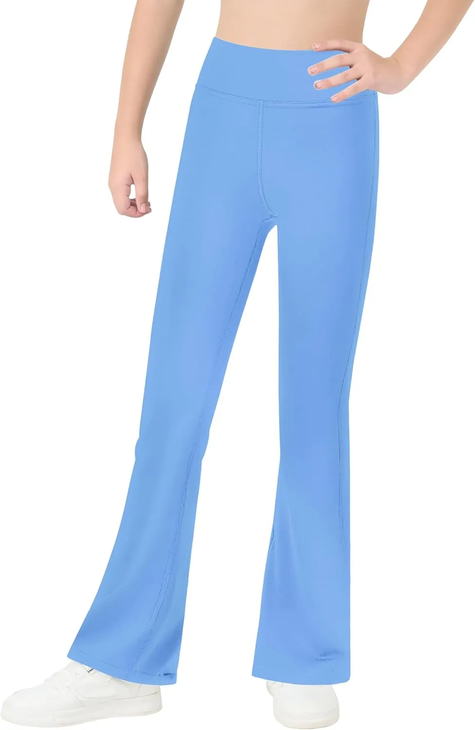 Bootcut Leggings for Girls High Waist Soft Stretch Women Yoga Pants Teen Dance Running Black Pink Dark Blue Maroon White