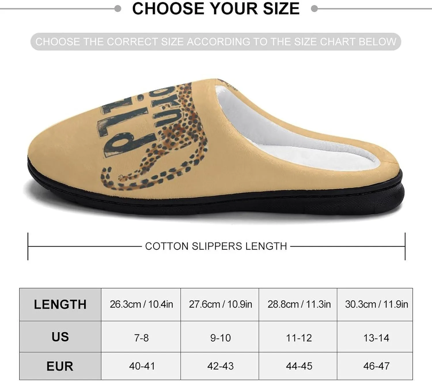 Born Wild Cheetah Leopard Animal Men's Cotton Slippers House Shoes Memory Foam Indoor Slip On Home Shoes
