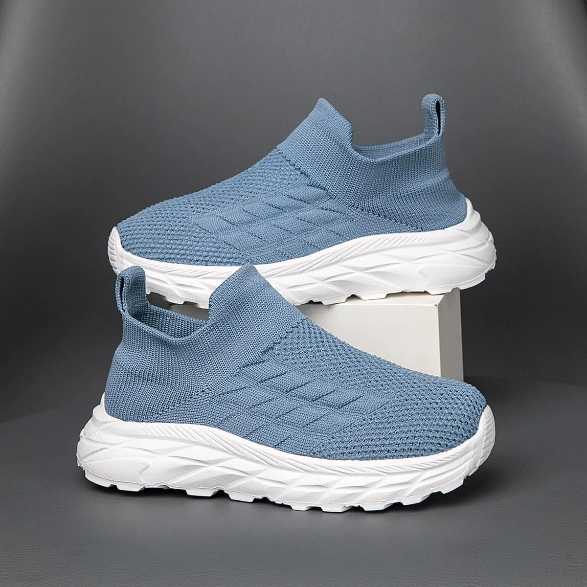 Boys and Girls Sock Shoes Casual Sports Running Walking Shoes Knitted Slip-On High Tops Lightweight Breathable Non Slip (Toddler/Little Kid/Big Kid)